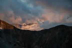 Dramatic cloud during sunrise in the mountains